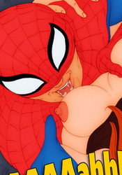 Spiderman licks Mary Jane's boobs